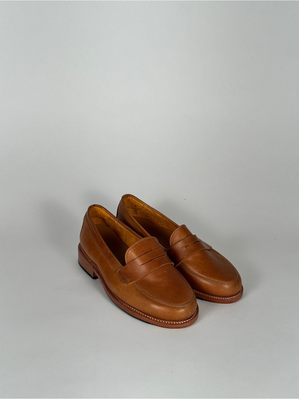 Adelante Shoe Co. Sofia Penny Loafers in Tan Leather